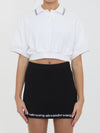 cropped cotton polo shirt