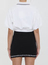 cropped cotton polo shirt
