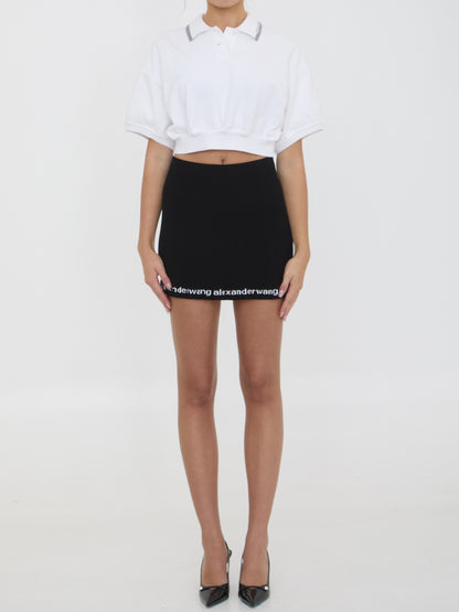 ALEXANDER WANG M cropped cotton polo shirt
