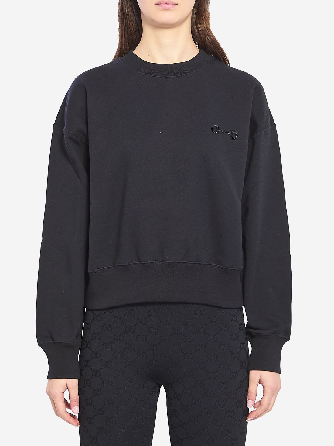 GUCCI S cotton jersey sweatshirt with embroidery