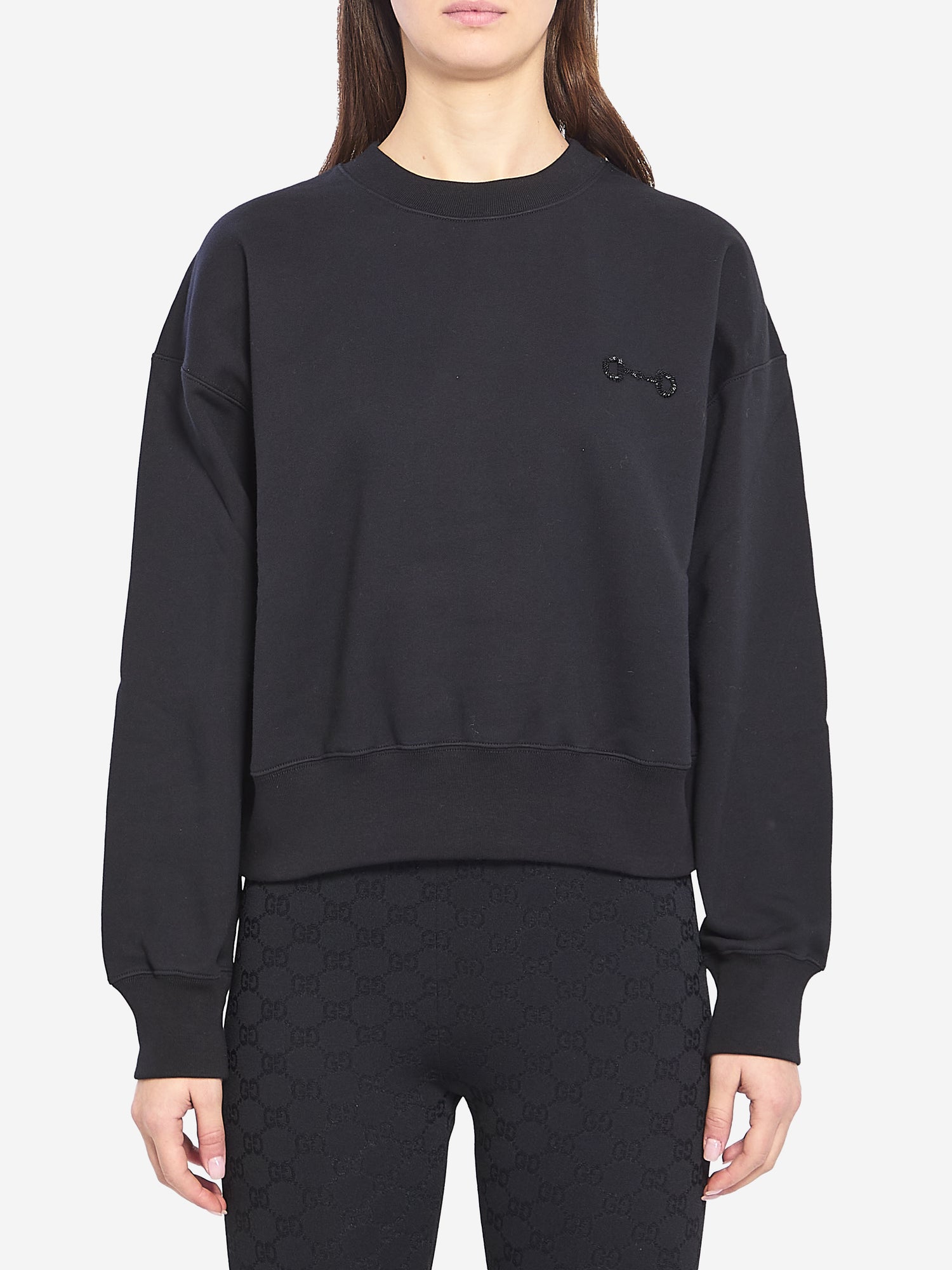 GUCCI S cotton jersey sweatshirt with embroidery