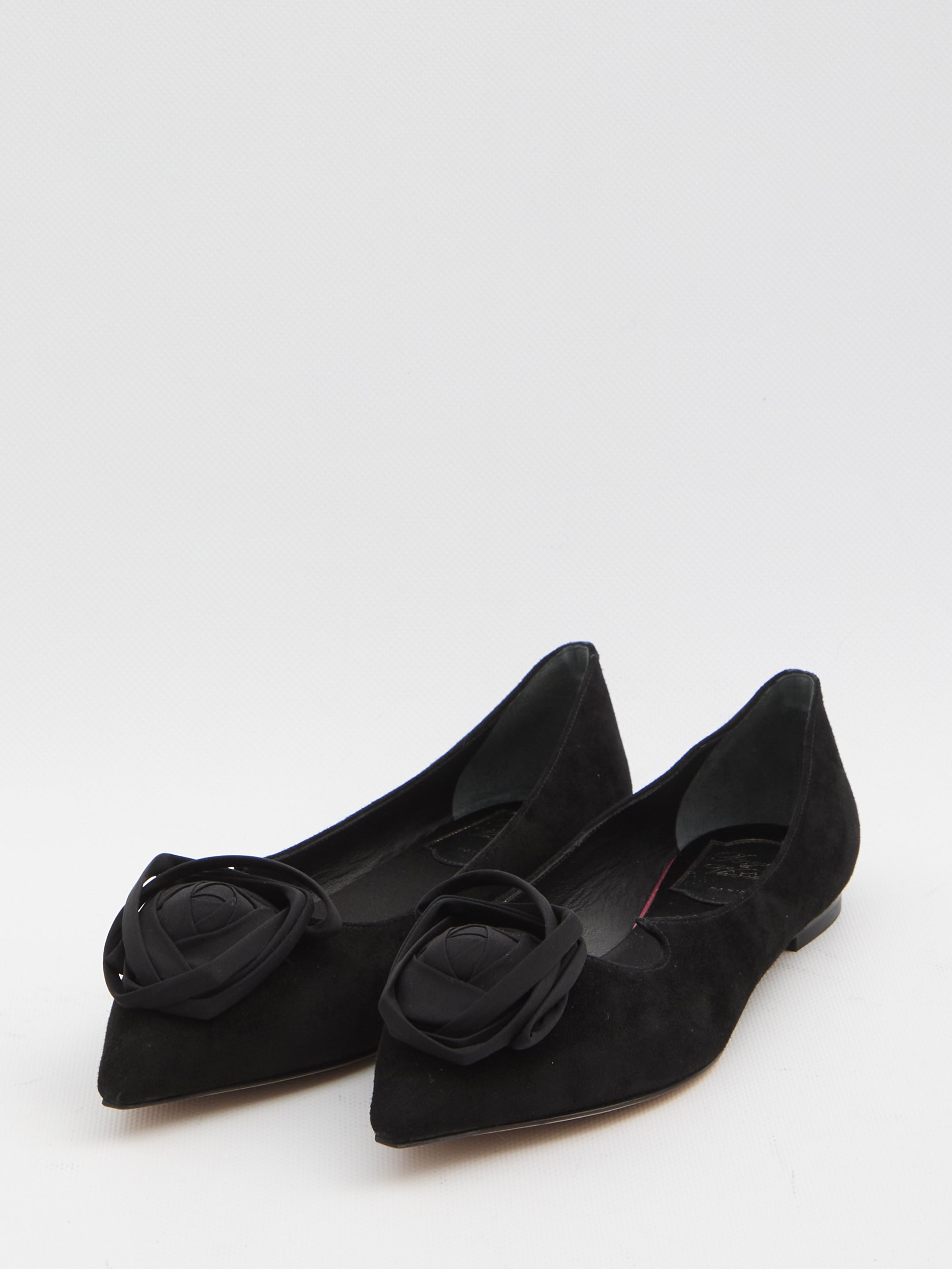 ROGER VIVIER 36 i love vivier ballerinas with rose
