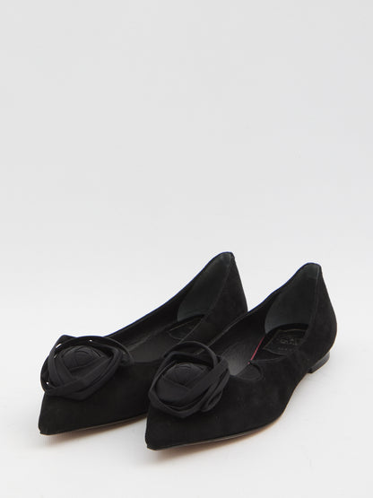 ROGER VIVIER 36 i love vivier ballerinas with rose