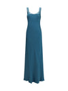 satin maxi dress with lace trims