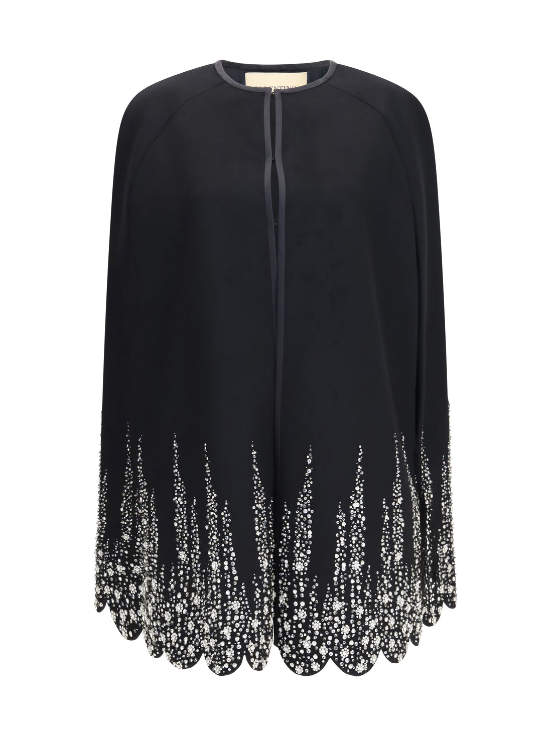 VALENTINO 44 compact drap cape with degradé rhinestone embroidery
