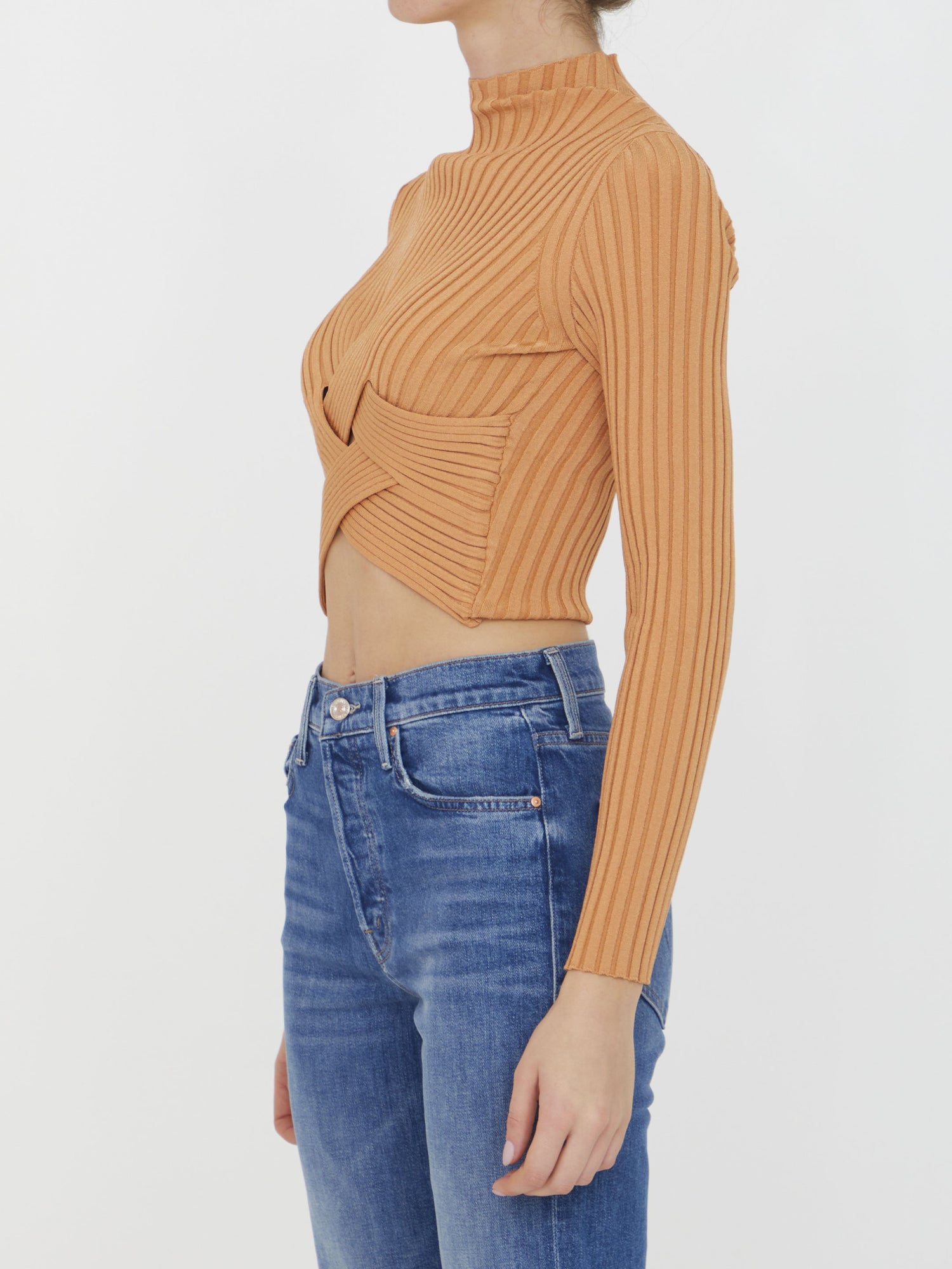 STELLA MCCARTNEY 42 cropped ribbed jumper