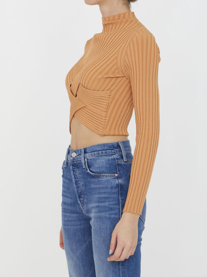 STELLA MCCARTNEY 42 cropped ribbed jumper