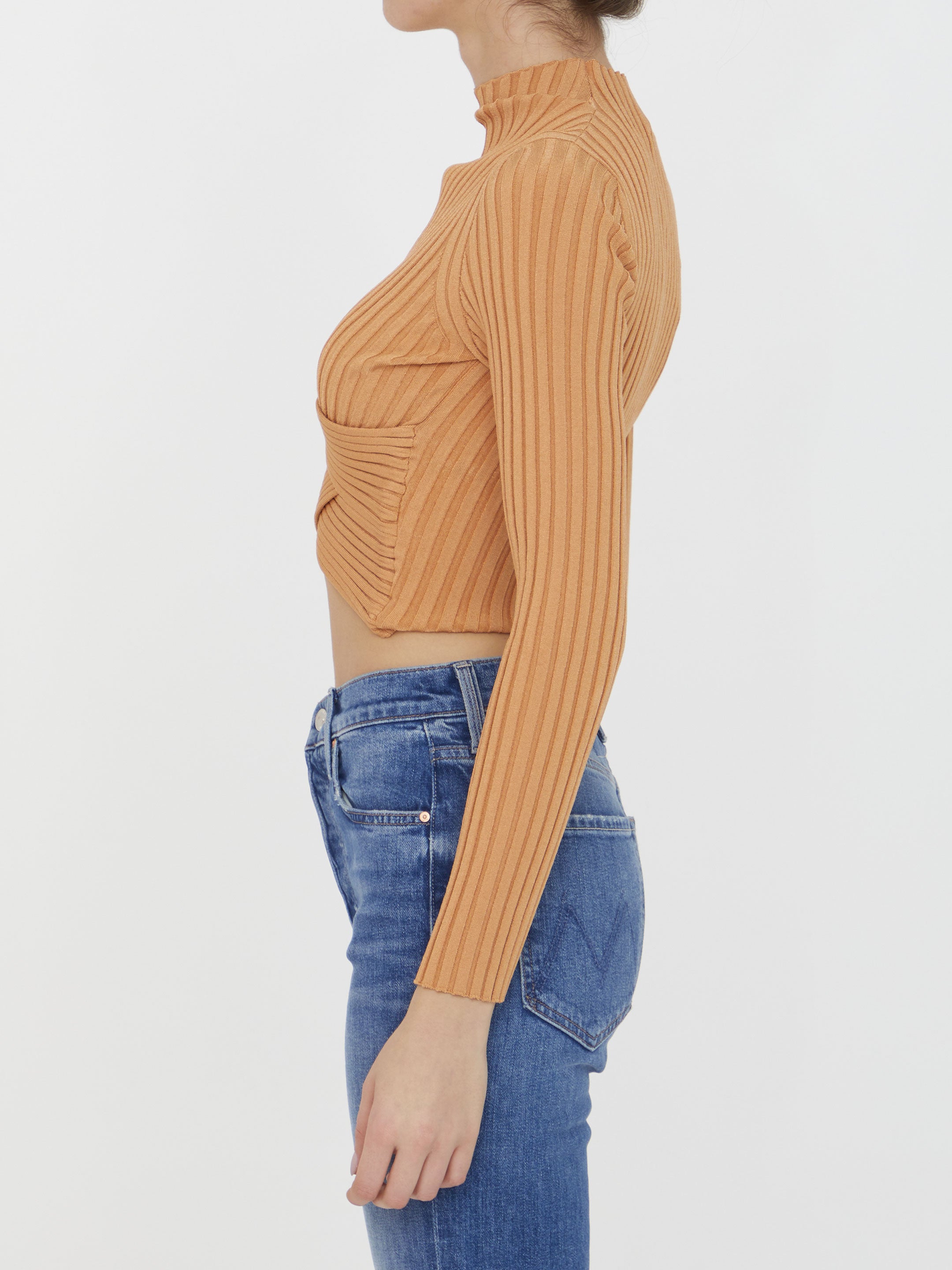STELLA MCCARTNEY 42 cropped ribbed jumper