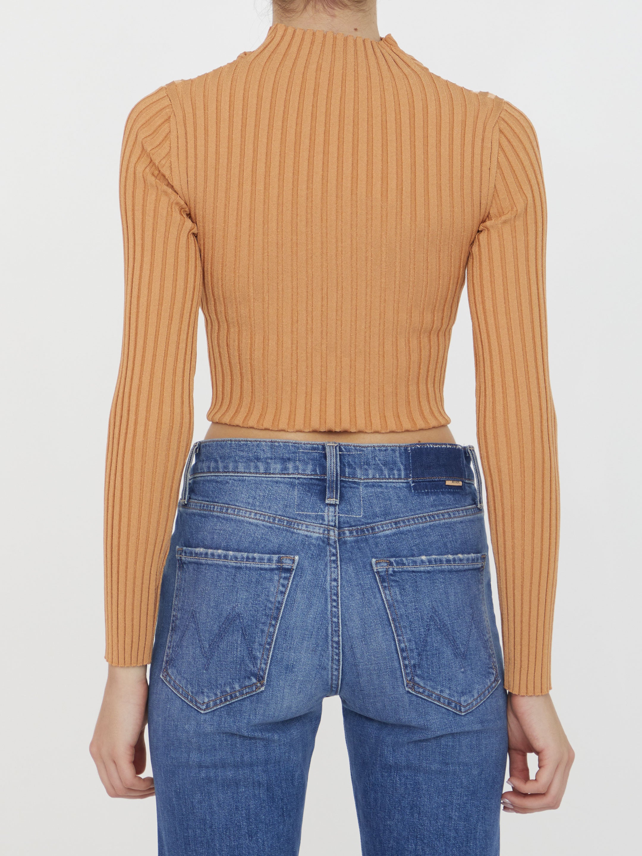 STELLA MCCARTNEY 42 cropped ribbed jumper