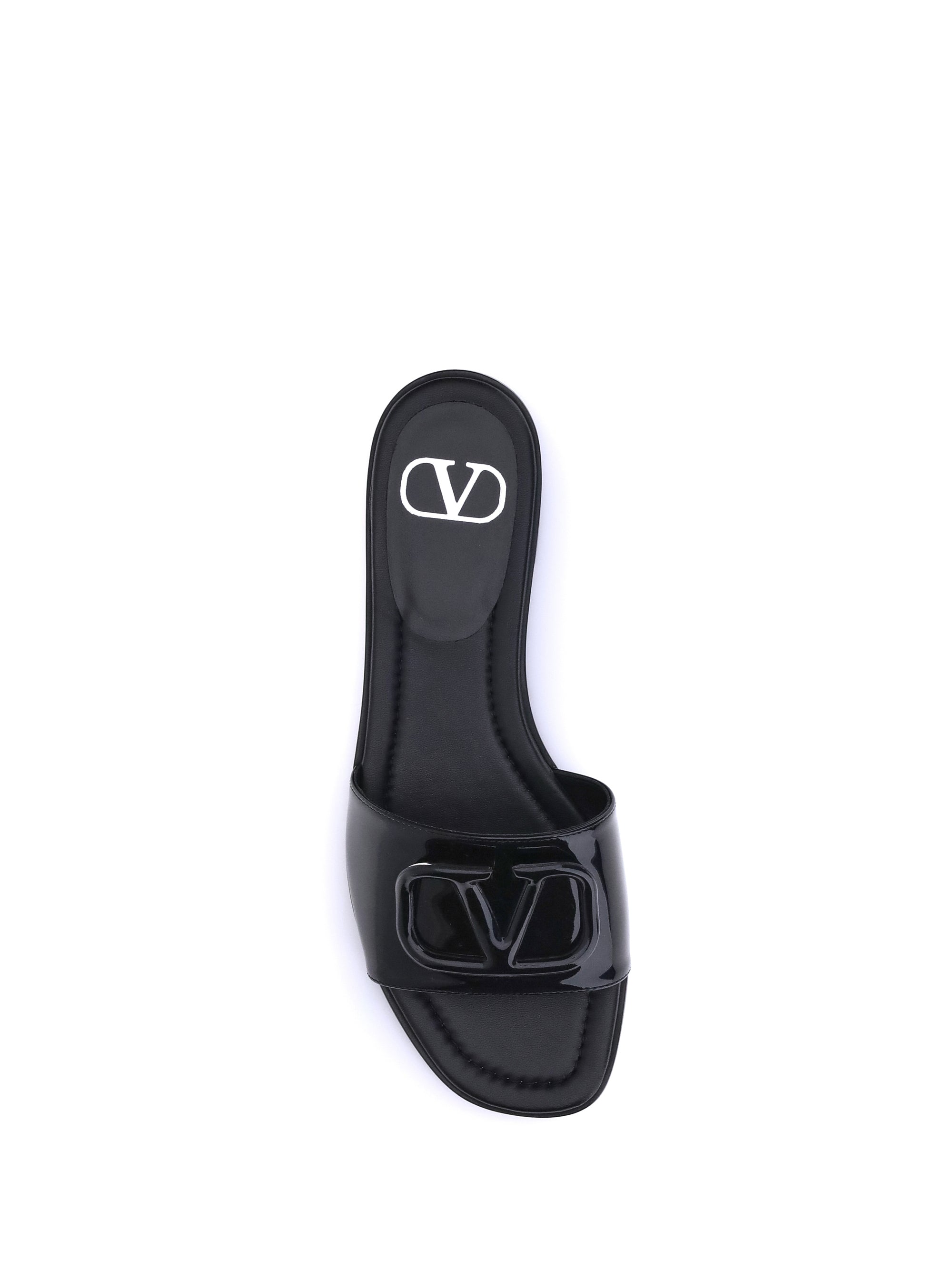 patent leathe vlogo slide sandals