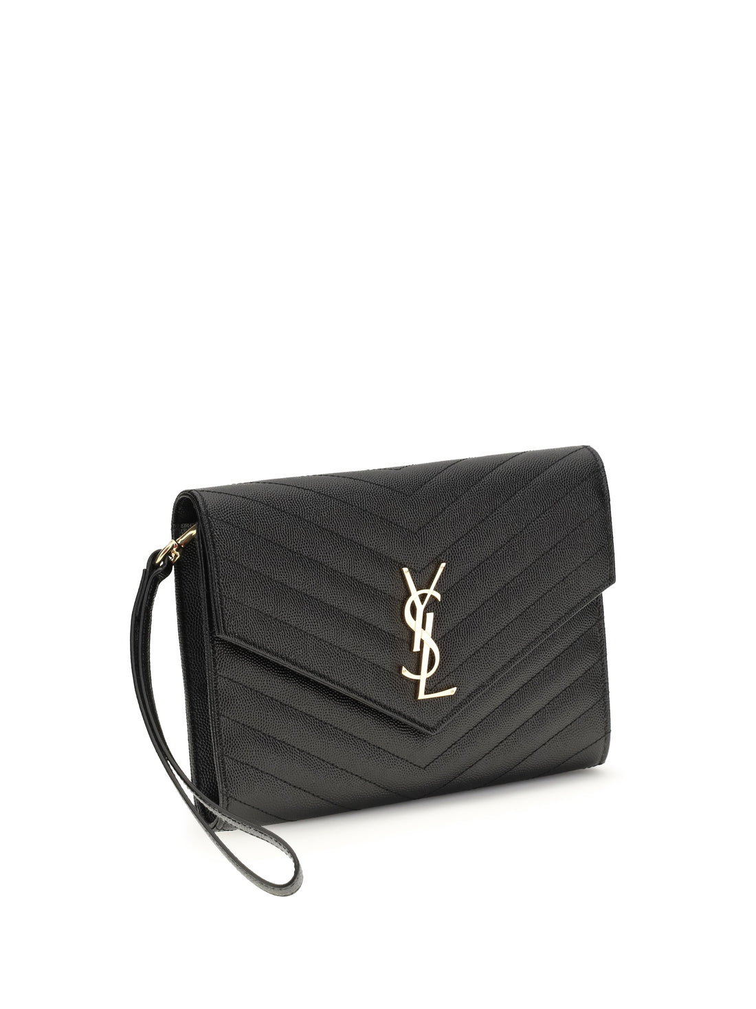 SAINT LAURENT OS leather clutch