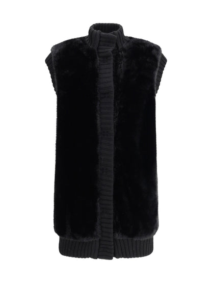 PINKO M long vest in faux fur