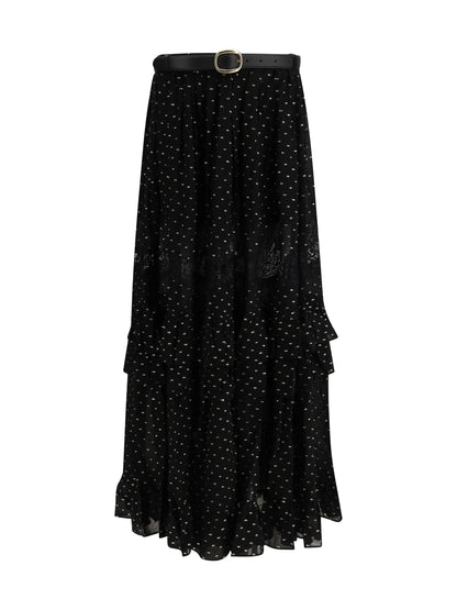 SELF-PORTRAIT 8 chiffon lace maxi skirt