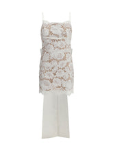 SELF-PORTRAIT 6 short satin dress with lace bow