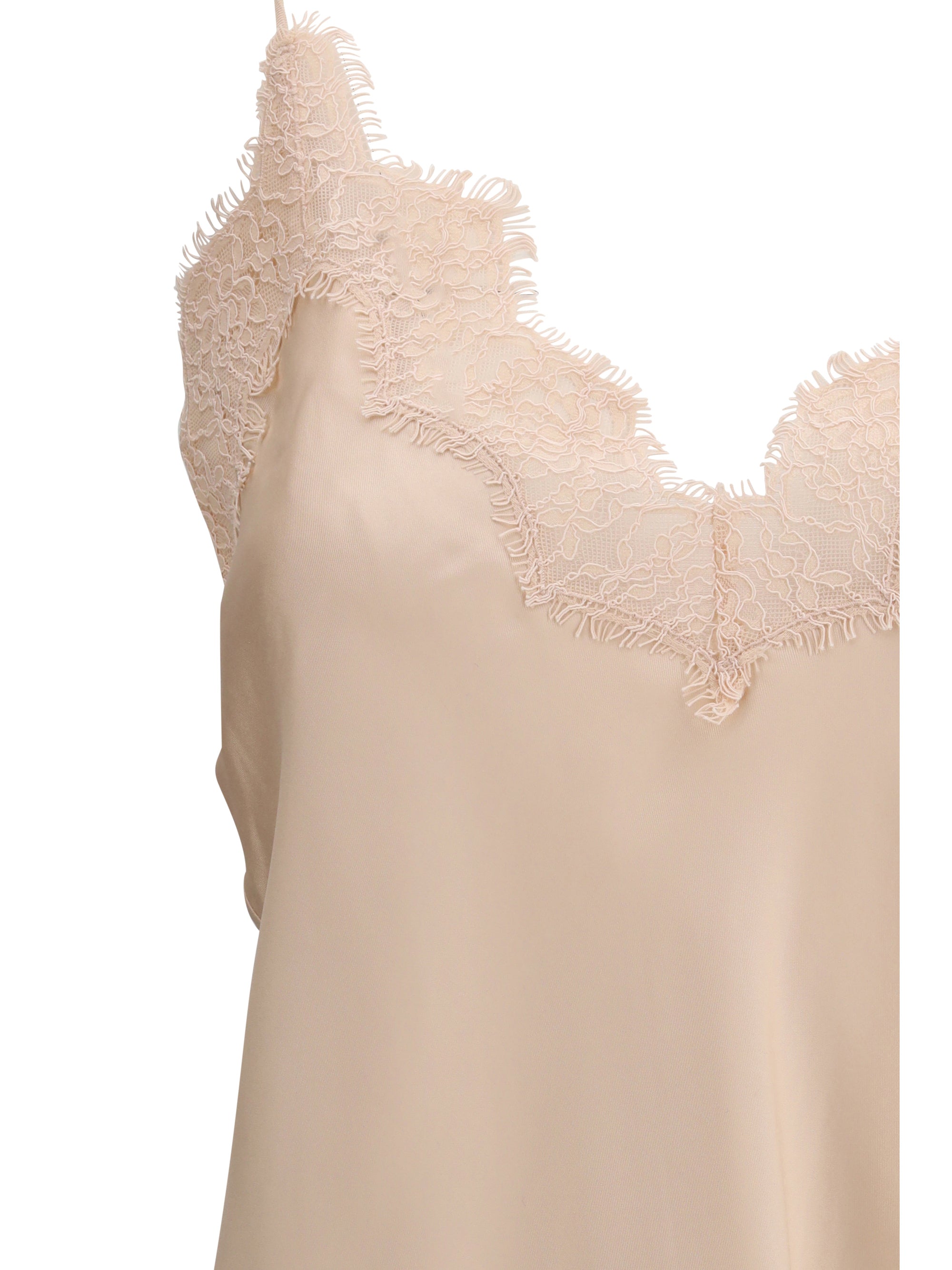 ROHE 36 silk camisole with lace detailing