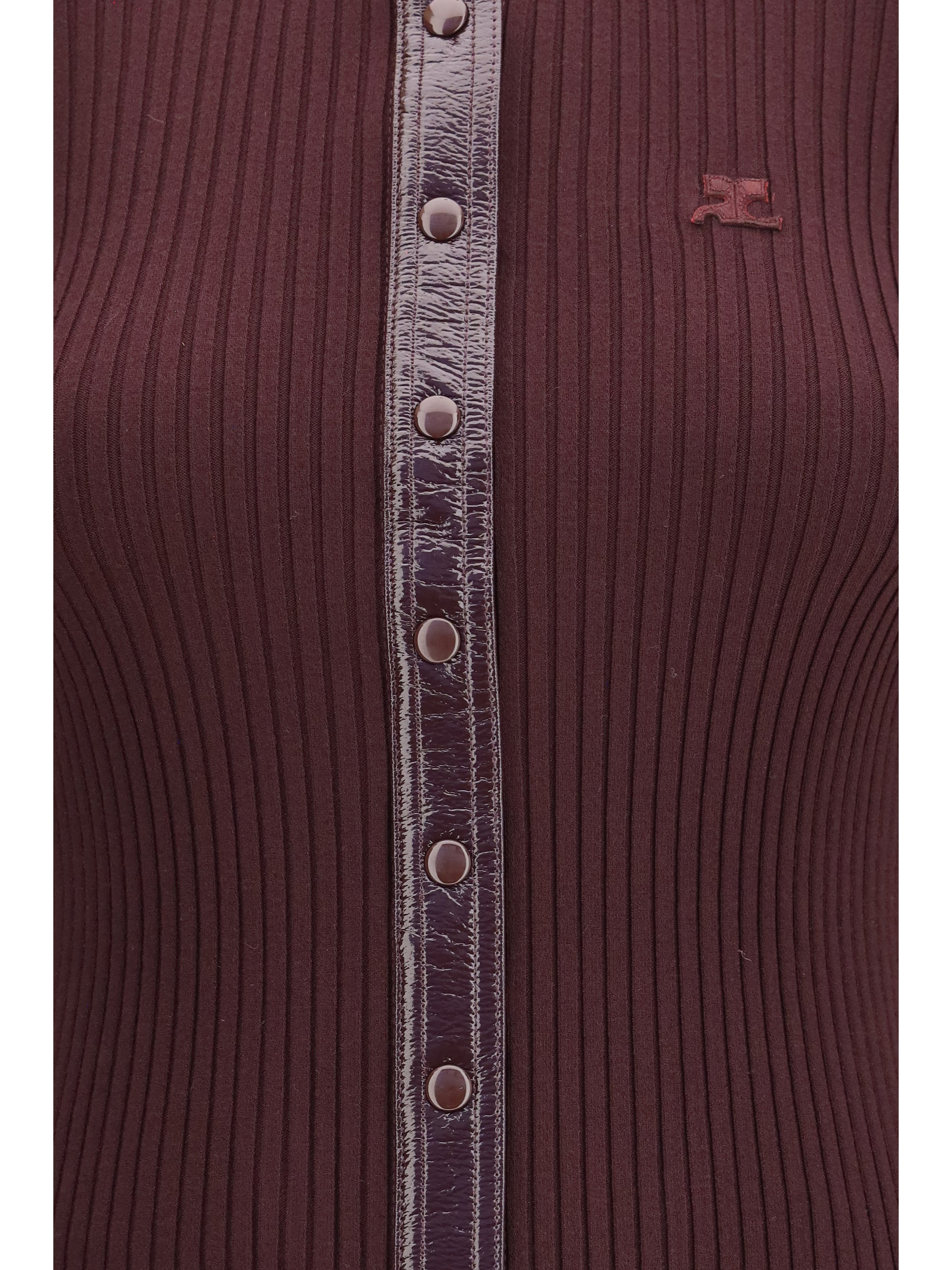 vinyl and knit cardigan