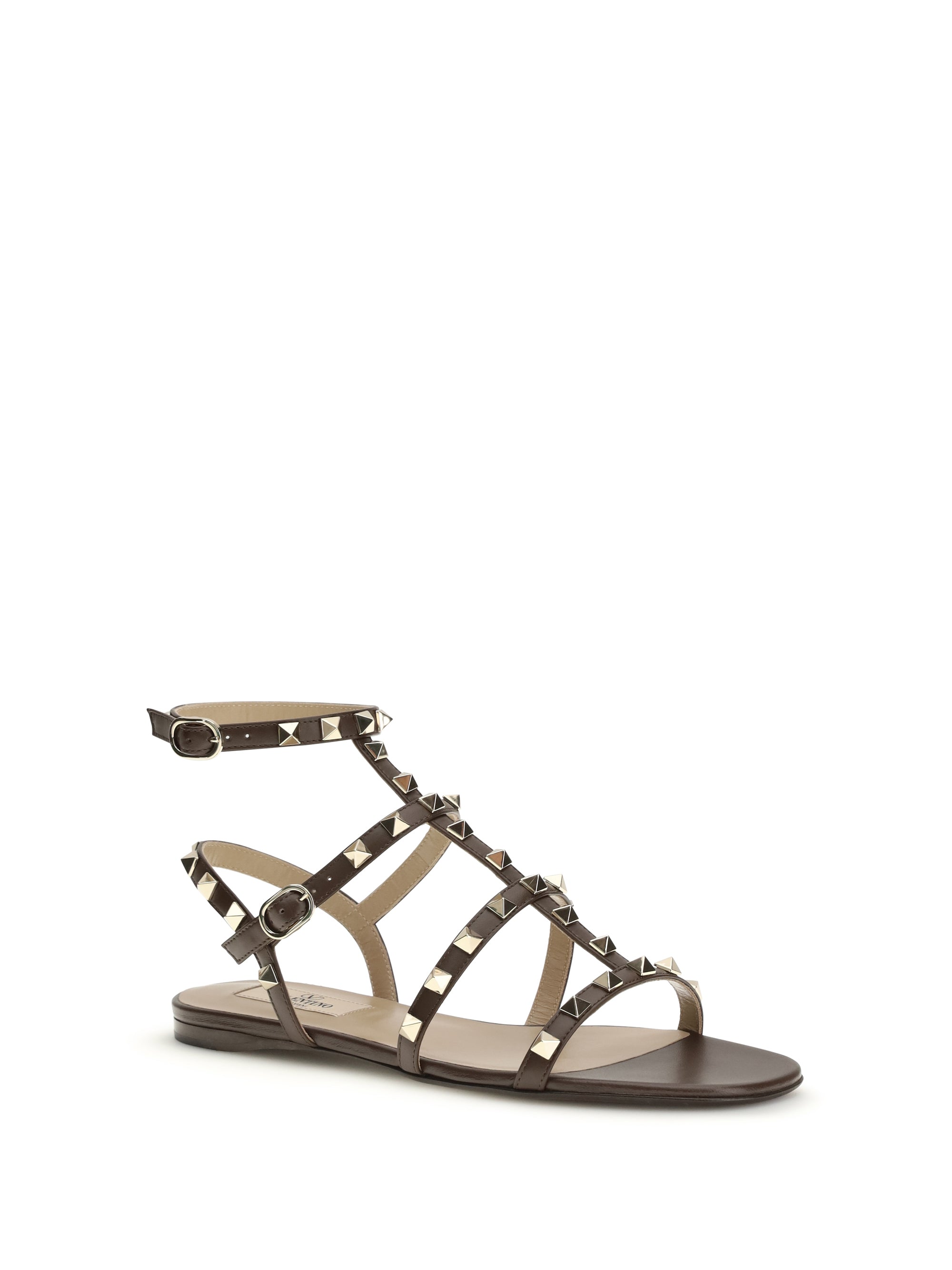 rockstud leather sandals