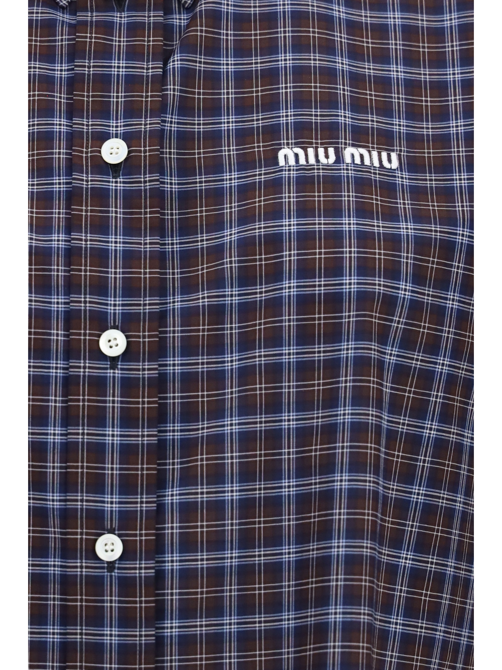 checked embroidered shirt
