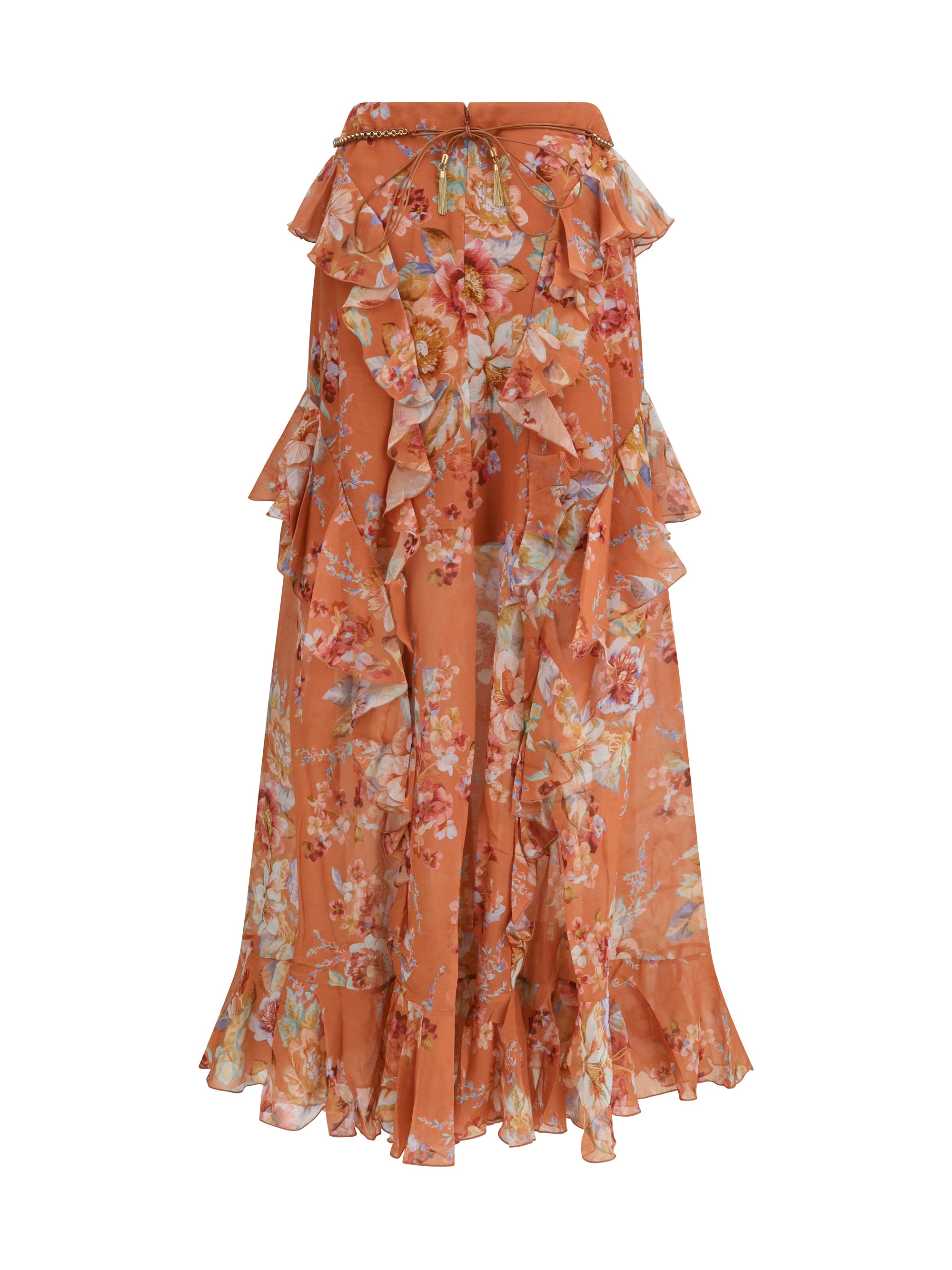 long ruffle skirt