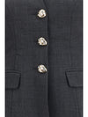 collarless wool jacket