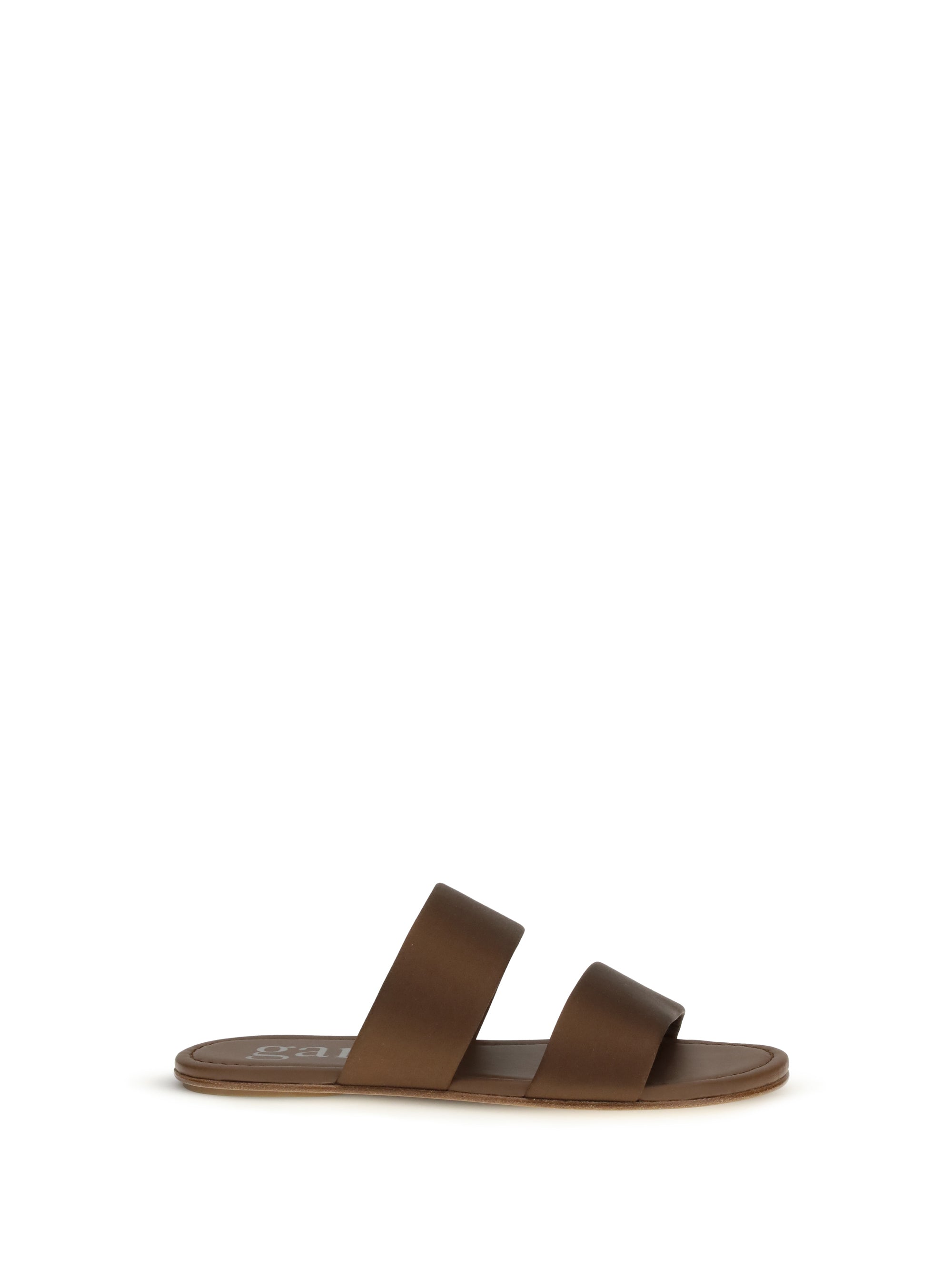 double-band satin sandals