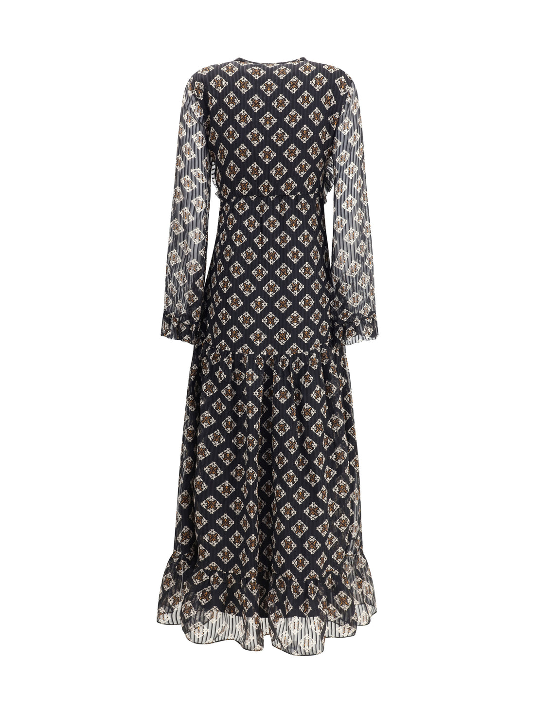 KRISTINA TI 44 silk long dress with rouches