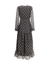 KRISTINA TI 44 silk long dress with rouches