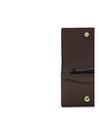 flap card holder in grained leather