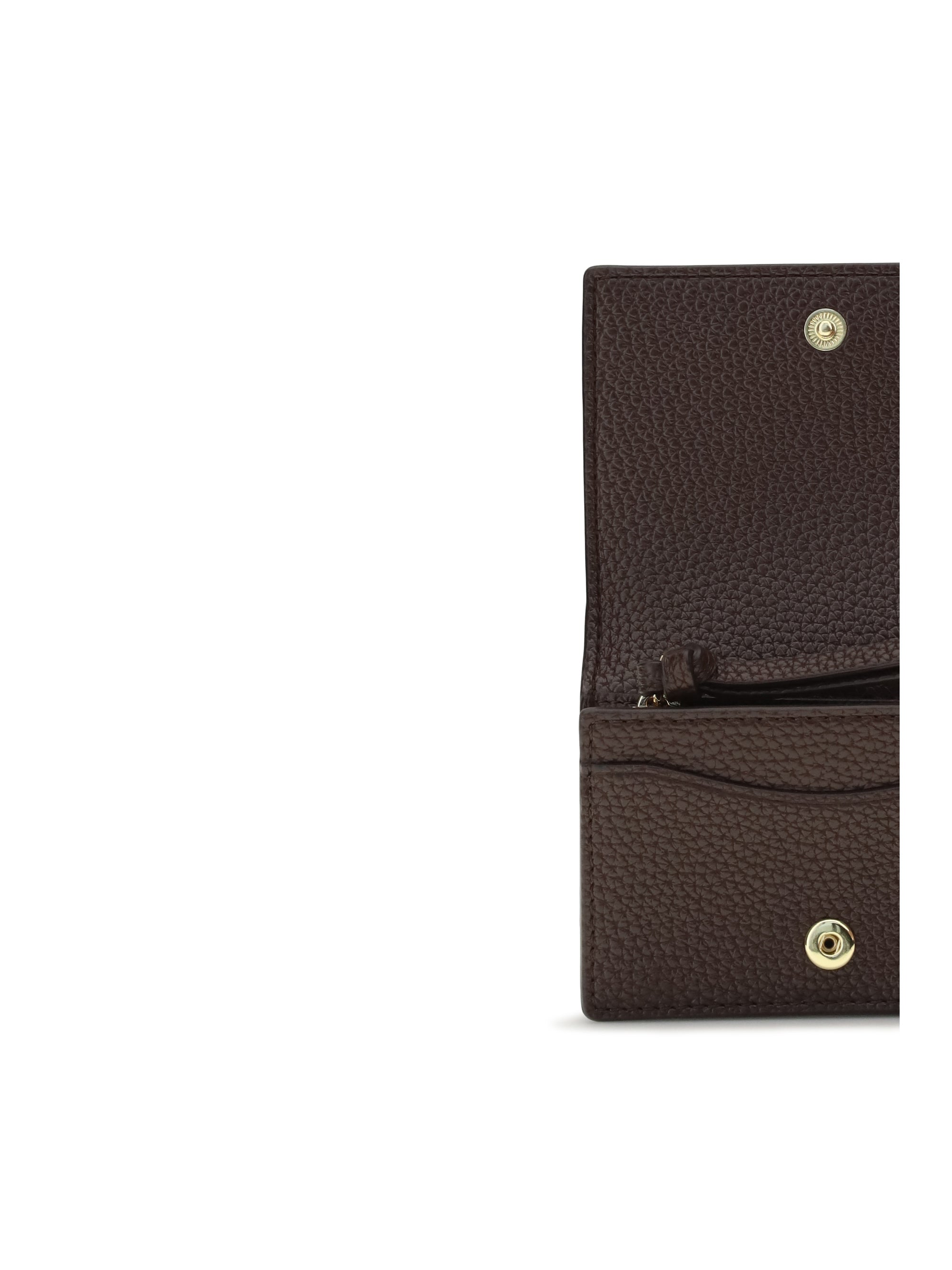 flap card holder in grained leather