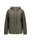 lightweight nappa leather jacket with intrecciato hood