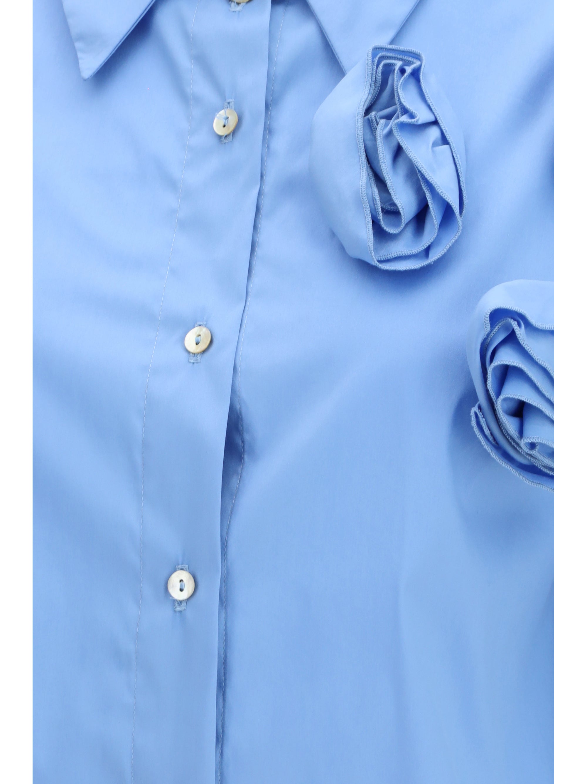 shirt with appliqué roses