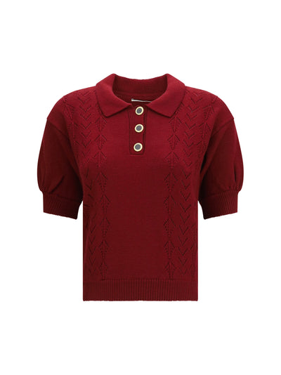 merino wool polo shirt with buttons