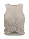 crêpe top with knot