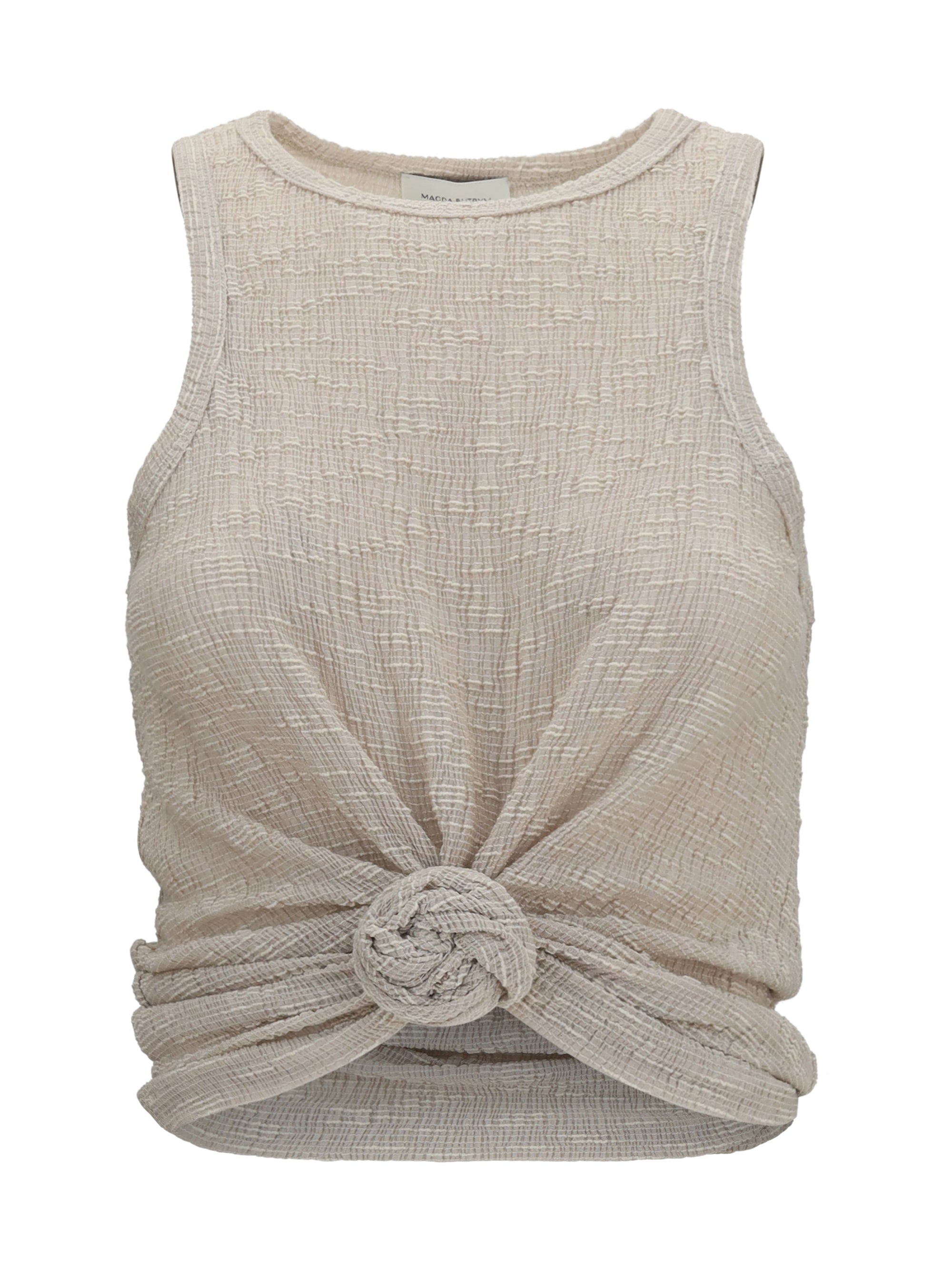 crêpe top with knot