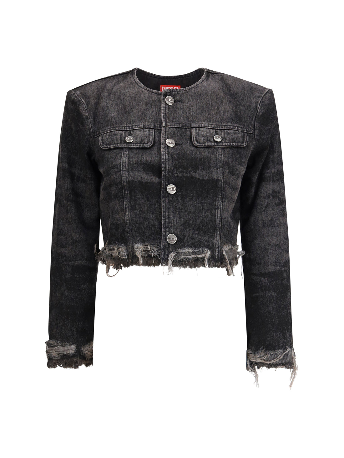 DIESEL M laser-engraved cotton-hemp denim jacket 