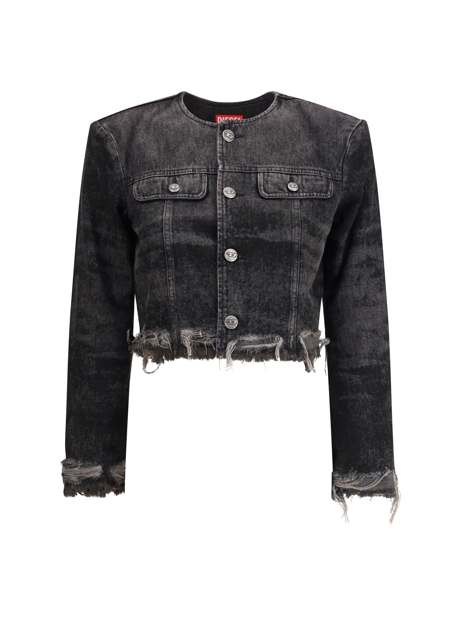 DIESEL M laser-engraved cotton-hemp denim jacket 