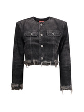 DIESEL M laser-engraved cotton-hemp denim jacket 