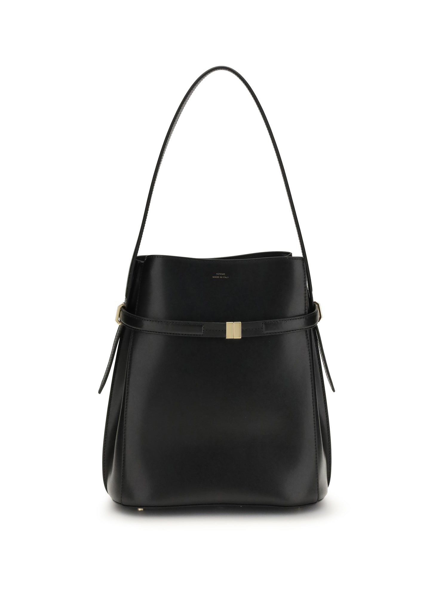 TOTEME OS belted leather bucket bag