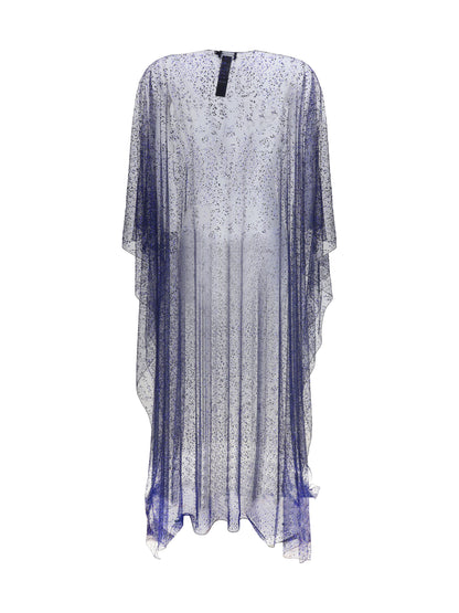 GIORGIO ARMANI OS long tulle and crystal-embellished poncho