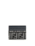 FENDI OS embroidered denim card holder