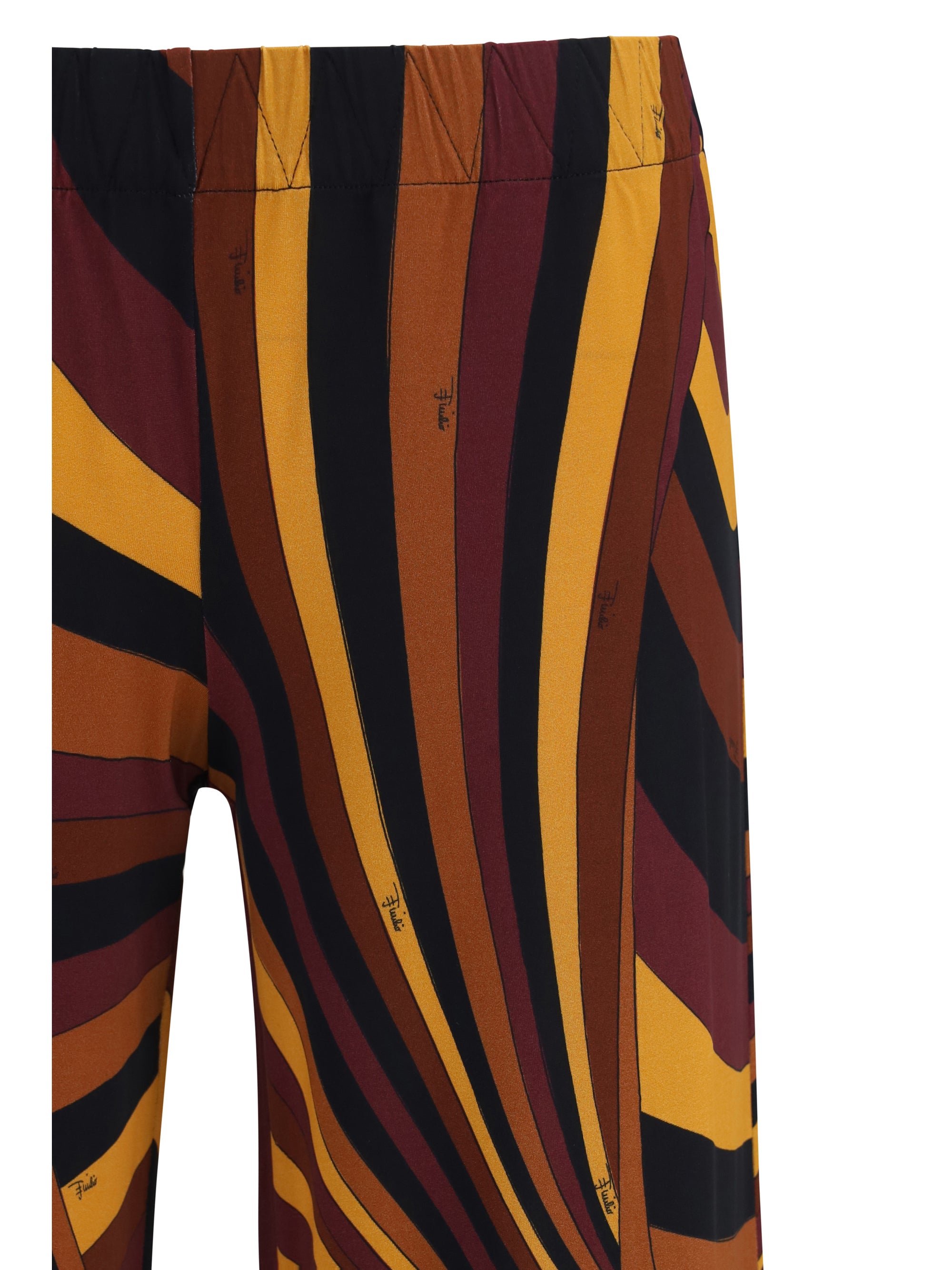 satin jersey pants in iride print