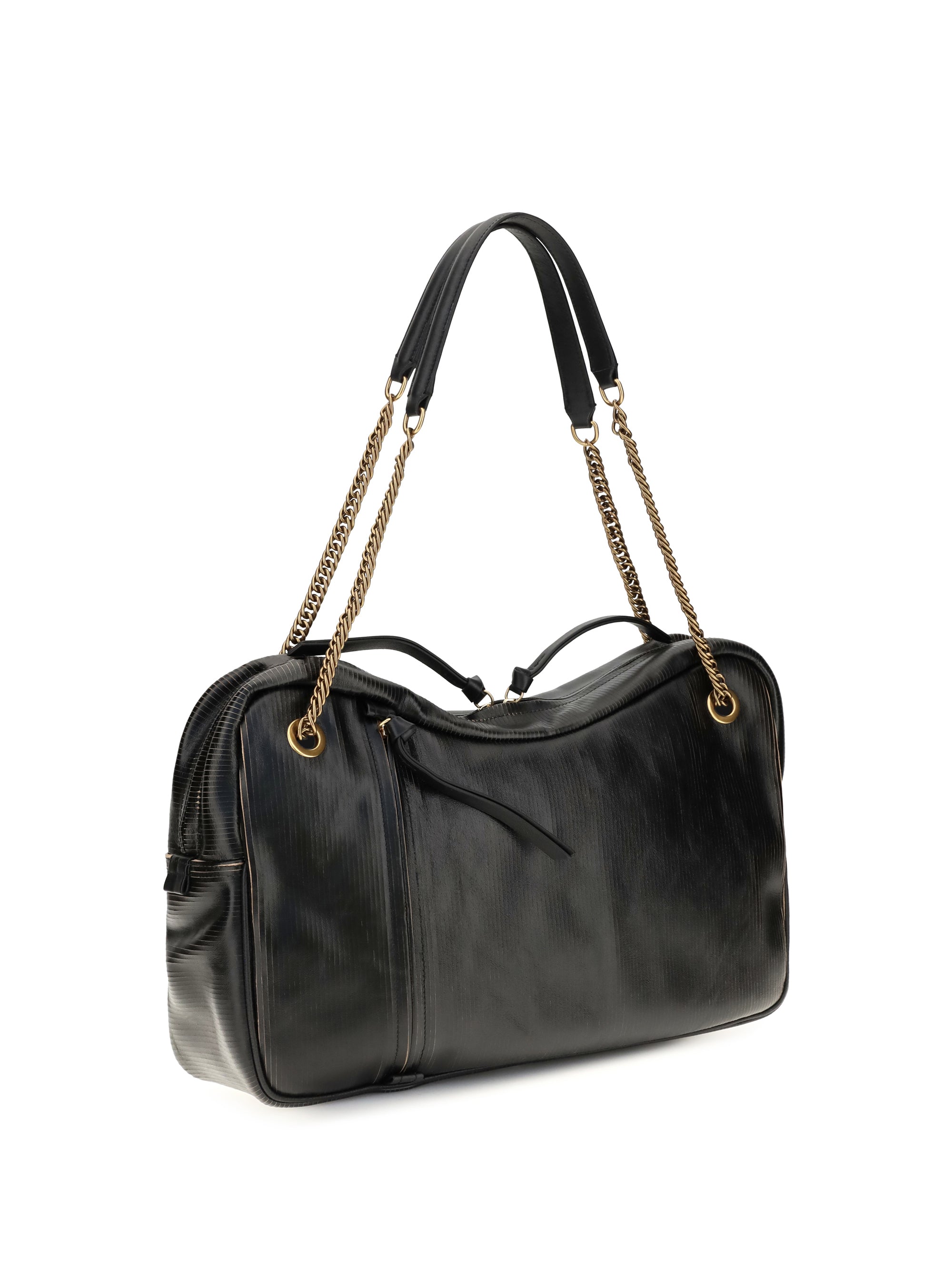 large dolce textured leather shoulder bag