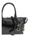 glossy leather handbag