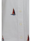 oversized sailboat-embroidered shirt