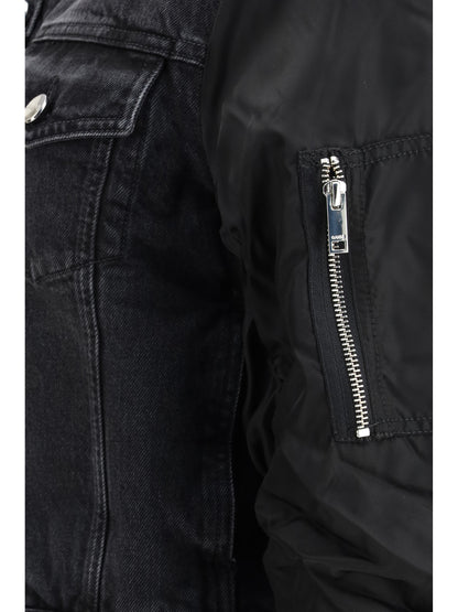 GANNI 36 black rigid denim jacket