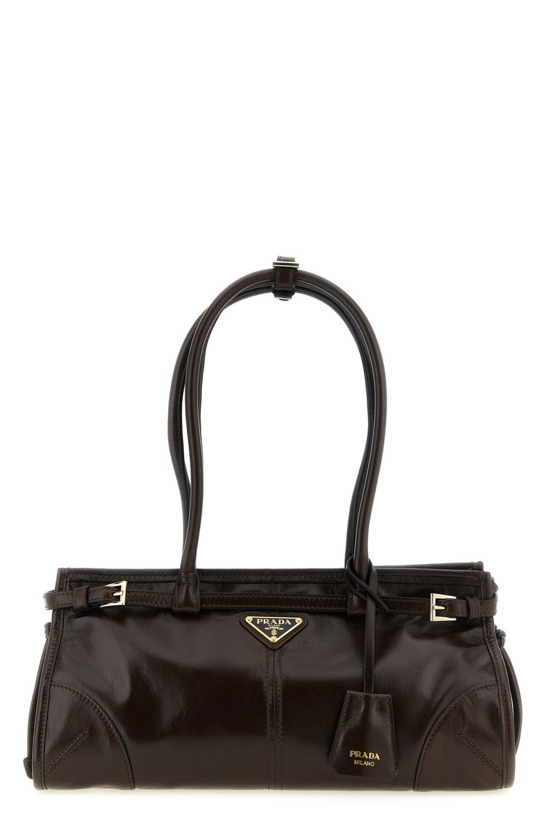 PRADA OS the prada bonnie medium handbag redefines classic volumes through an elongated