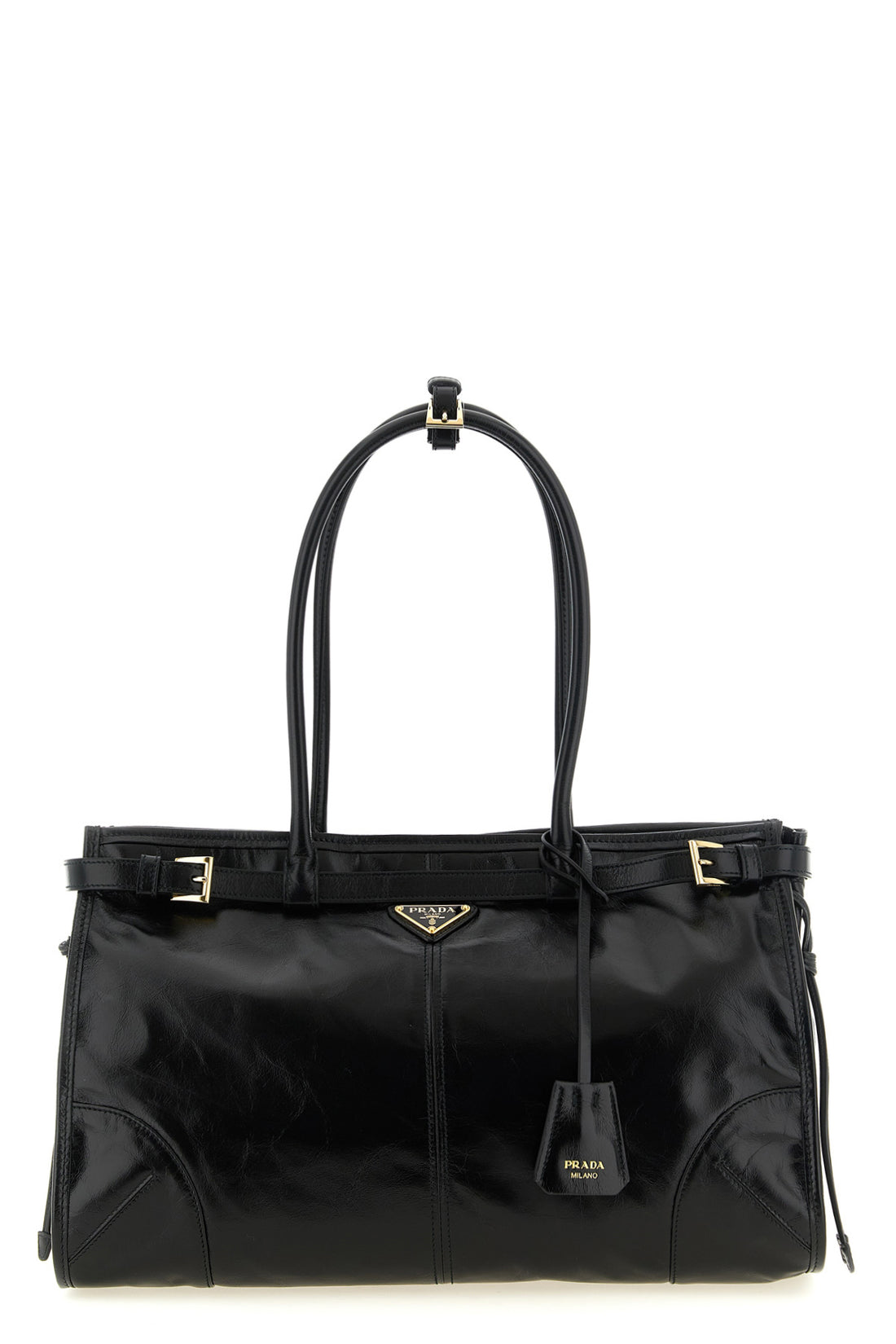 PRADA OS the prada soft lux handbag in fine calf leather stands out for its glossy and so