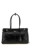 the prada soft lux handbag in fine calf leather stands out for its glossy and so