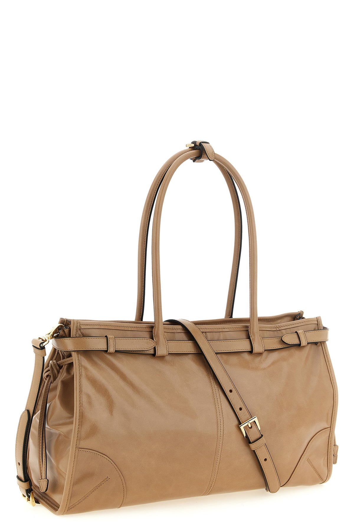 prada bonnie large leather handbag