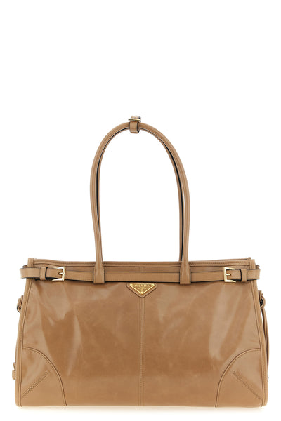 prada bonnie large leather handbag